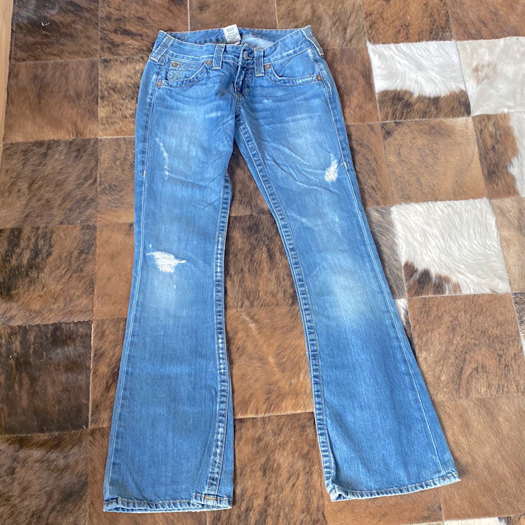 True Religion 26 Jeans Low Rise Bootcut Y2k Womens Denim Bobby